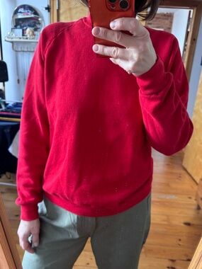 Vintage 90s Jerzees Raglan Sweatshirt Red Large